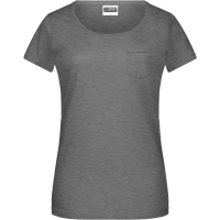 Ladies'-T Pocket - Black heather