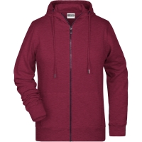 Ladies' Zip Hoody - Burgundy melange