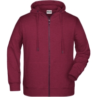 Men's Zip Hoody - Burgundy melange