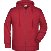 Men's Zip Hoody - Carmine red melange