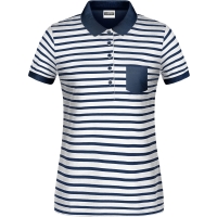 Ladies' Polo Striped - White/navy