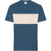 T-Shirt colour-block UNISEX - Dusty blue/sandstone