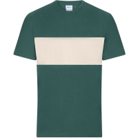 T-Shirt colour-block UNISEX - Smoky green/sandstone