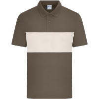 Polo colour-block UNISEX - Muddy brown/sandstone