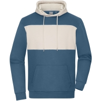 Sweat-Hoody colour-block UNISEX - Dusty blue/sandstone