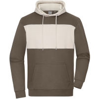 Sweat-Hoody colour-block UNISEX - Muddy brown/sandstone