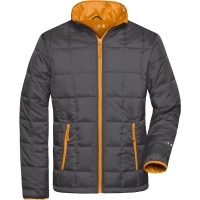 Men's Padded Light Weight Jacket - Carbon/orange