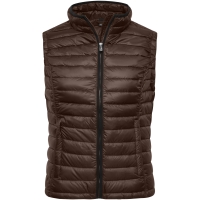 Ladies' Quilted Down Vest - Coffee/black