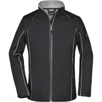 Ladies' Zip-Off Softshell Jacket - Black/silver