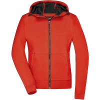 Ladies' Hooded Softshell Jacket - Flame/black