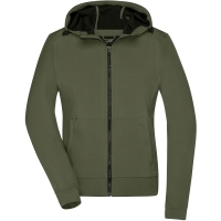 Ladies' Hooded Softshell Jacket - Olive/camouflage