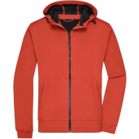 Men's Hooded Softshell Jacket - Flame/black