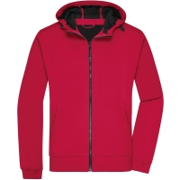 Men's Hooded Softshell Jacket - Red/black