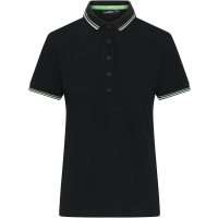 Ladies' Polo - Black/white/lime green