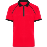 Men's Zip-Polo - Light red/black