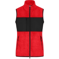 Ladies' Fleece Vest - Red/black