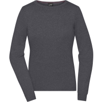 Ladies' Round-Neck Pullover - Anthracite melange