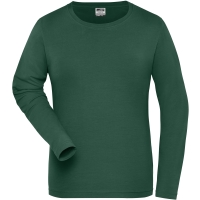 Ladies' BIO Stretch-Longsleeve Work - SOLID - - Dark green