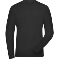 Men's BIO Stretch-Longsleeve Work - SOLID - - Black