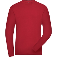 Men's BIO Stretch-Longsleeve Work - SOLID - - Red