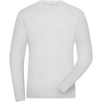 Men's BIO Stretch-Longsleeve Work - SOLID - - White