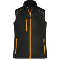 Ladies' Hybrid Vest - Black/neon orange