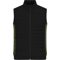 Men's Padded Hybrid Vest - Black/olive melange