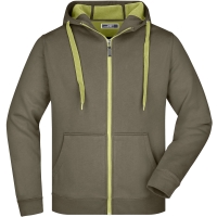 Men's Doubleface Jacket - Olive/lime green