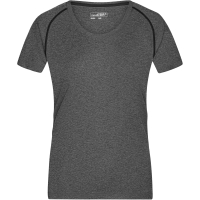 Ladies' Sports T-Shirt - Black melange/black