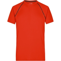 Men's Sports T-Shirt - Bright orange/black