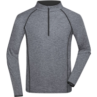 Men's Sports Shirt Longsleeve - Black melange/black