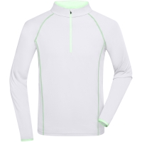 Men's Sports Shirt Longsleeve - White/bright green