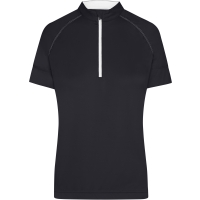 Ladies' Bike-T Half Zip - Black/white