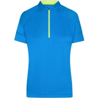 Ladies' Bike-T Half Zip - Bright blue/bright yellow