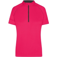 Ladies' Bike-T Half Zip - Bright pink/titan