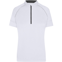 Ladies' Bike-T Half Zip - White/black