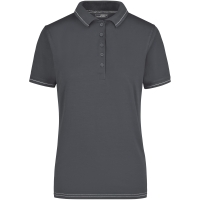 Ladies' Elastic Polo - Graphite/white