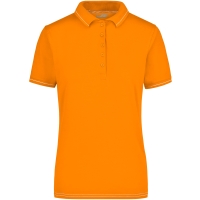 Ladies' Elastic Polo - Orange/white