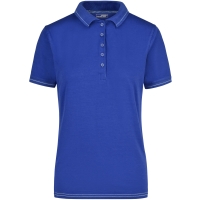 Ladies' Elastic Polo - Royal/white