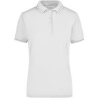 Ladies' Elastic Polo - White/black