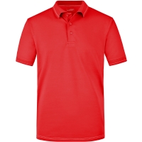 Men's Elastic Polo - Red/white