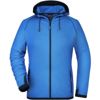 Ladies' Hooded Fleece - Aqua/navy