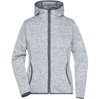 Ladies' Knitted Fleece Hoody - Light melange/carbon