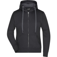 Ladies' Hooded Jacket - Black/carbon