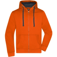 Men's Hooded Jacket - Dark orange/carbon