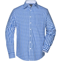 Men's Checked Shirt - Royal/white