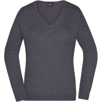 Ladies' V-Neck Pullover - Anthracite melange