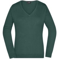 Ladies' V-Neck Pullover - Forest green