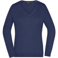 Ladies' V-Neck Pullover - Navy