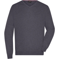 Men's V-Neck Pullover - Anthracite melange